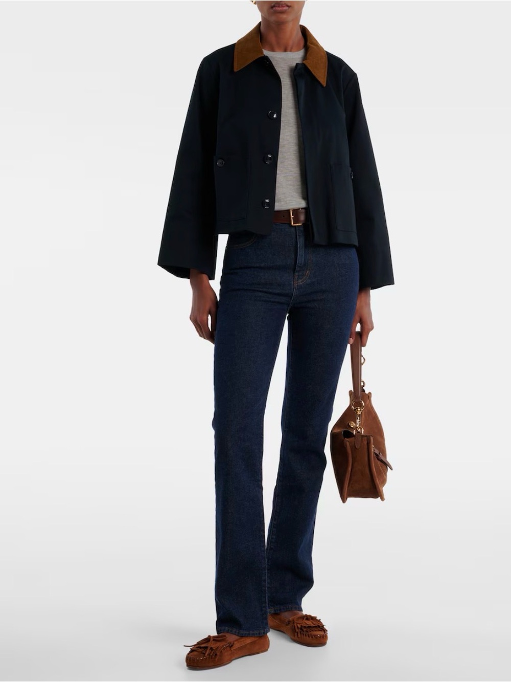 FRAME Corduroy Collar Crop Jacket - Picture 4 of 15